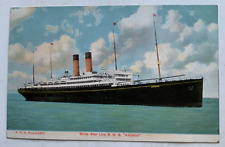 ca 1900s UK Ship Postcard White Star Line RMS Adriatic ocean liner vintage picture