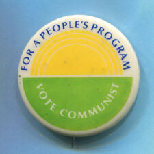 Circa 1970s -1980s  VOTE Communist Party, USA People's Program Protest Cause Pin picture