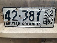 1952 British Columbia Totem License Plate picture