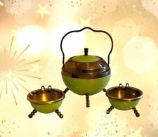 Vintage Green And Bronze Ashtray Sputnik Style Ashtrays and Cigarette Caddy ETC picture
