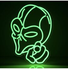 Green Alien Neon Signs, LED Light Up Sign Dimmable Alien Neon Light picture