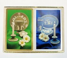 2 Deck Vtg Congress Playing Cards Wedgwood Jasperware Blue Green ‌ picture