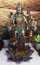 Ebros Hindu Goddess Lakshmi Standing On Lotus Blossom Statue Deity Of Prosperity picture
