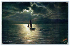 1906 On The Clyde Moonight Seas Scotland Posted Oilette Tuck Art Postcard picture