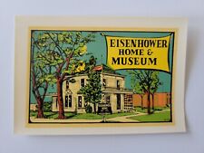 Vintage Eisenhower Home & Museum Travel Decal Water Transfer Sticker picture