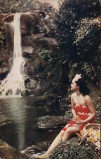 Hawaii Island Girl Swimsuit/Pinup Wesco Chrome Postcard Vintage Post Card picture