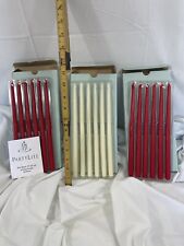 Lot Of 3 Partylite 6 Pack 10” Candles Slim Taper Unscented Red White D1011 NEW picture