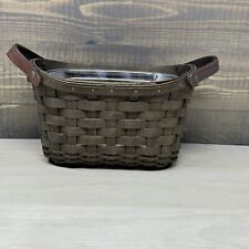Longaberger Journal Basket Leather Handles and Protector Rich Brown picture