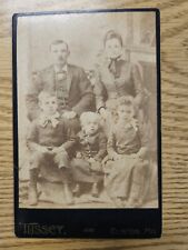 1890 ANTIQUE  FAMILY CABINET CARD PHOTOGRAPH Clinton, Mo picture