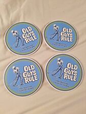 Old guys rule vintage coasters set of 4 ceramic and cork, Golf theme picture