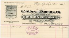 1887 G. V. S. Quackenbush Billhead Troy New York Dry Goods Carpet Curtains Lace picture