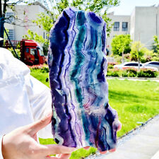5.79LB Natural color fluorite slice quartz crystal mineral specimen picture