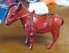 Vintage Metal Red Donkey Figurine picture