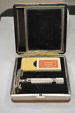 RARE Vintage NOS Gillette Executive Rhodium 1949 With Original Case & Shipper picture