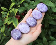 Lepidolite Hand Polished Stones: Lepidolite Pebbles, Palm Stone, Healing Crystal picture