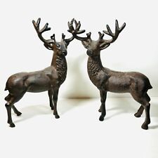 Vintage Pair Cast Iron Bucks Deer Stag 10” EXCELLENT picture