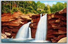 Elyria Ohio Linen Postcard East Falls Of Black River  picture