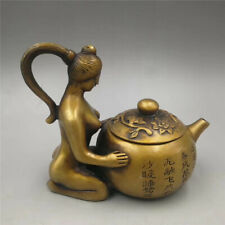 Chinese Culture Antique Copper Beauty Pour Liquor Wine Pot Chinese Teapot Orname picture
