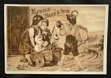 Victorian Trade Card, Nichols' Bark & Iron-, Tonic & Nervine, Children & Wagon picture