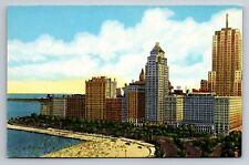The Fabulous Gold Coast And Oak Street Beach Chicago Illinois Unposted Postcard picture