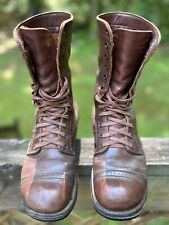 WW2 US Army Reproduction Paratrooper Jump Combat Boots At The Front Repro 9D picture