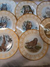 Rare Edward Marshall Boehm Owl Plates Complete Set Of 8/ Fine Bone China Vtg picture