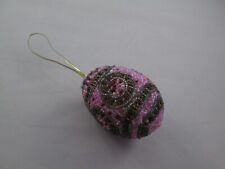 Vintage Handmade Beaded Easter Egg Ornament Christmas Tree Decoration Pinks picture