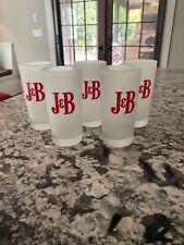 Vintage J & B Scotch Whiskey Frosted Tumbler Glasses Set of 5; Appx 5.5 x 2.75 picture
