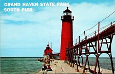 Postcard Grand Haven Michigan Grand Haven State Park South Pier Vintage Unposted picture