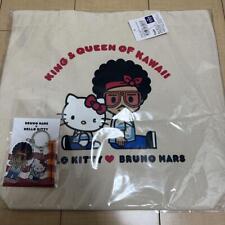 Sanrio Hello Kitty Bruno Mars Tote Bag Keychain set of 2 Japan Limited 2024 picture