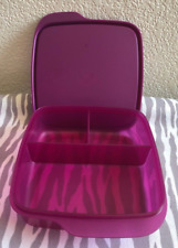 Tupperware Lunch-It Container Divided Dish Airtight Seal Dark Pink  2 Cups picture