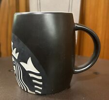 2011 Starbucks Laser Etched Mermaid Siren Matte Black Barrel Coffee Mug Cup picture