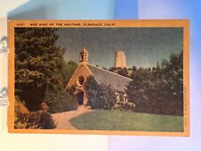 WEE KIRK OF THE HEATHER TOWER OF LEGENDS LINEN UNPOSTED POSTCARD Glendale, CA picture