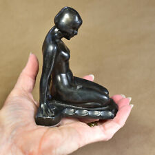 Art Deco Cast Iron Antique - Kneeling Nude Figurine - Frankart /Nuart - Bookend  picture