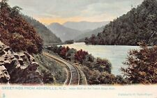 Asheville NC Indian Bluff Trail Henderson County Railroad Tracks Vtg Postcard W8 picture