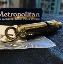Vintage British The Metropolitan Whistle England Police Bobby Brass Keychain picture