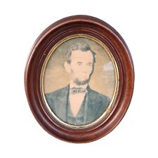 Deep Well Oval Walnut Victorian Picture Photo Frame Abraham Lincoln Late 1800s picture