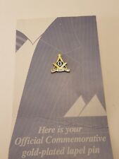MASONIC Official Commemorative Gold Plated Lapel Pin  Faith Hope Charity picture