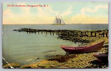 The Old Breakwater Narragansett Pier Rhode Island RI 1912 Postcard picture
