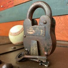 Folsom California State Prison Cast Iron Lock, Keys Brass Tag, W/ Antique Finish picture