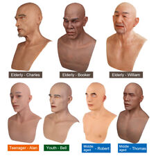 Realistic Silicone  Face Mask Party Prop Cosplay Male Hood Headwear Hallowmas picture