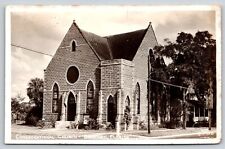 Sanford Florida~ Congregational Church On Corner~House Behind~1948 RPPC picture