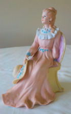 Homco # 1439 Courtney's Dream Porcelain Bisque Lady in Chair Figurine 6.5