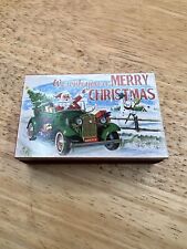 VINTAGE Merry Christmas MUSIC BOX WITH ANIMATED SCENE picture