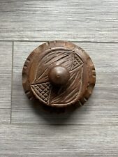 Vintage Wood Bowl With Lid Hand Carved picture