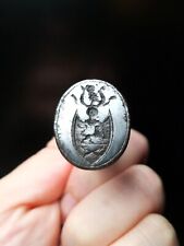 Antique lion & cross arrow coat of arms iron wax seal/desk stamp picture