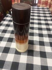 Vintage Thermos King Seeley Brown Stripe Vacuum Bottle 32 Oz. picture