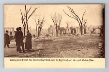 Chelsea MA-Massachusetts, Viewing Destruction After 1908 Fire, Vintage Postcard picture