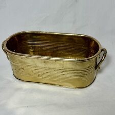 Vintage Brass Herb Planter With Handles 8 x 3.5” India picture