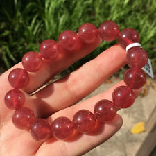 13.5mm Natural Beautiful Strawberry Quartz Crystal Gems Round Beads Bracelet AAA picture